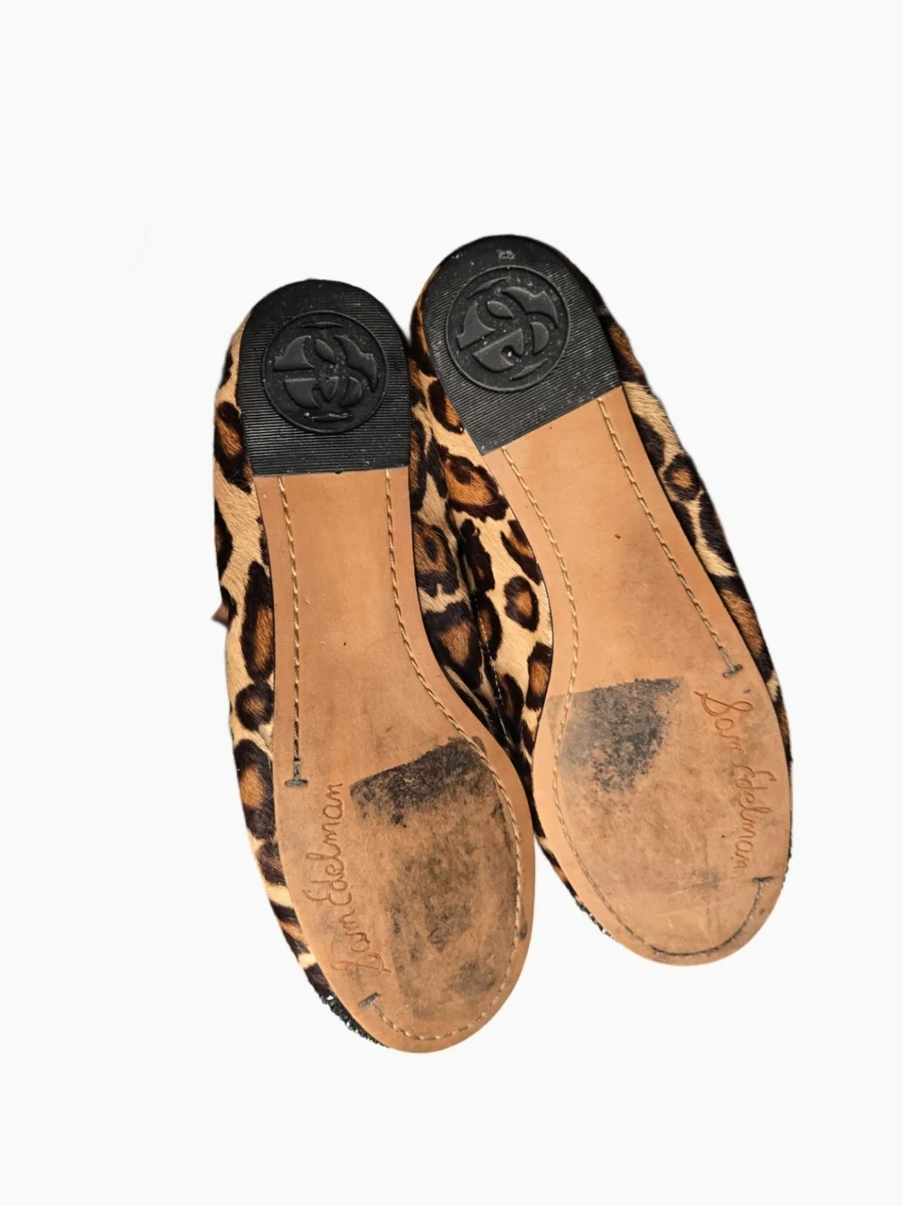 Sam Edleman Leopard Print Ballet Flats with Studded Black Toe 🖤